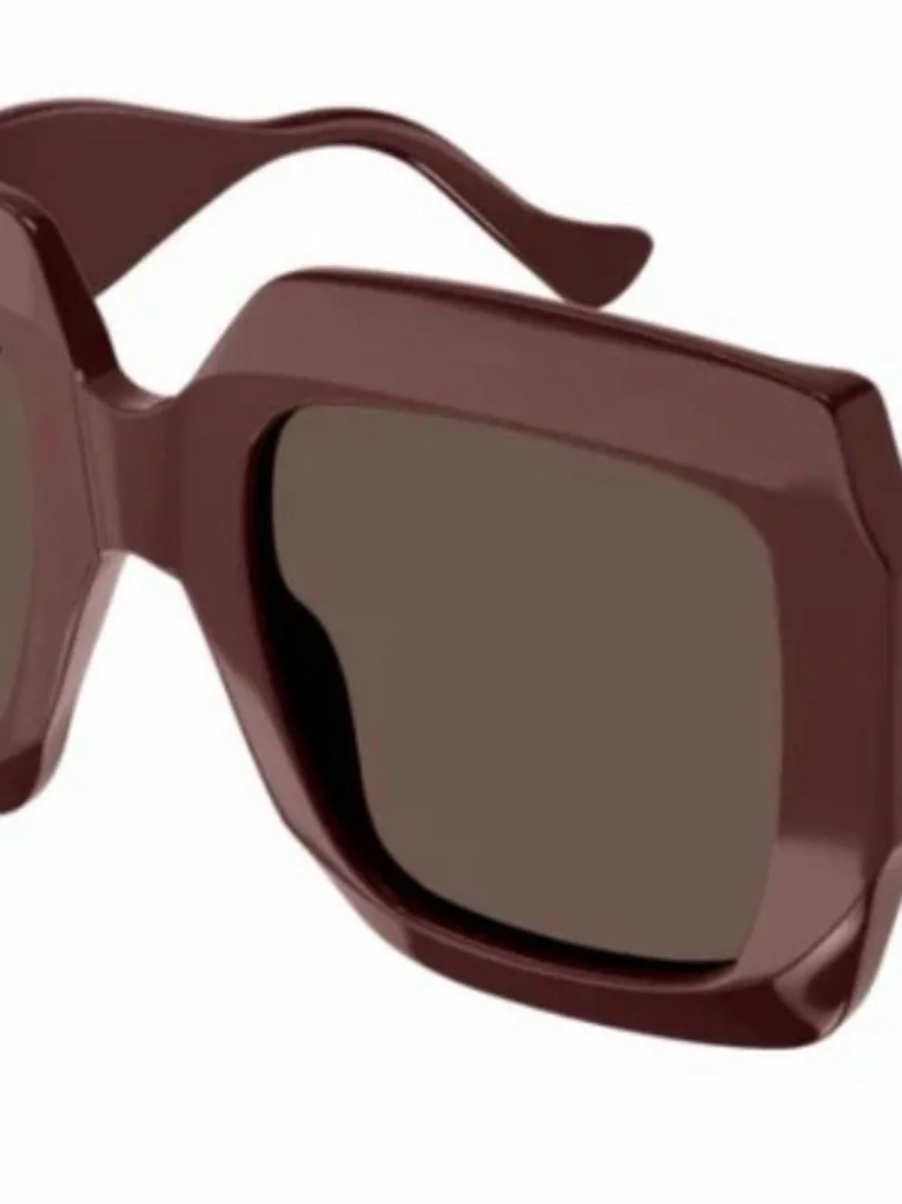 Gucci Women's Square Sunglasses in Deep Brown with Gold Logo